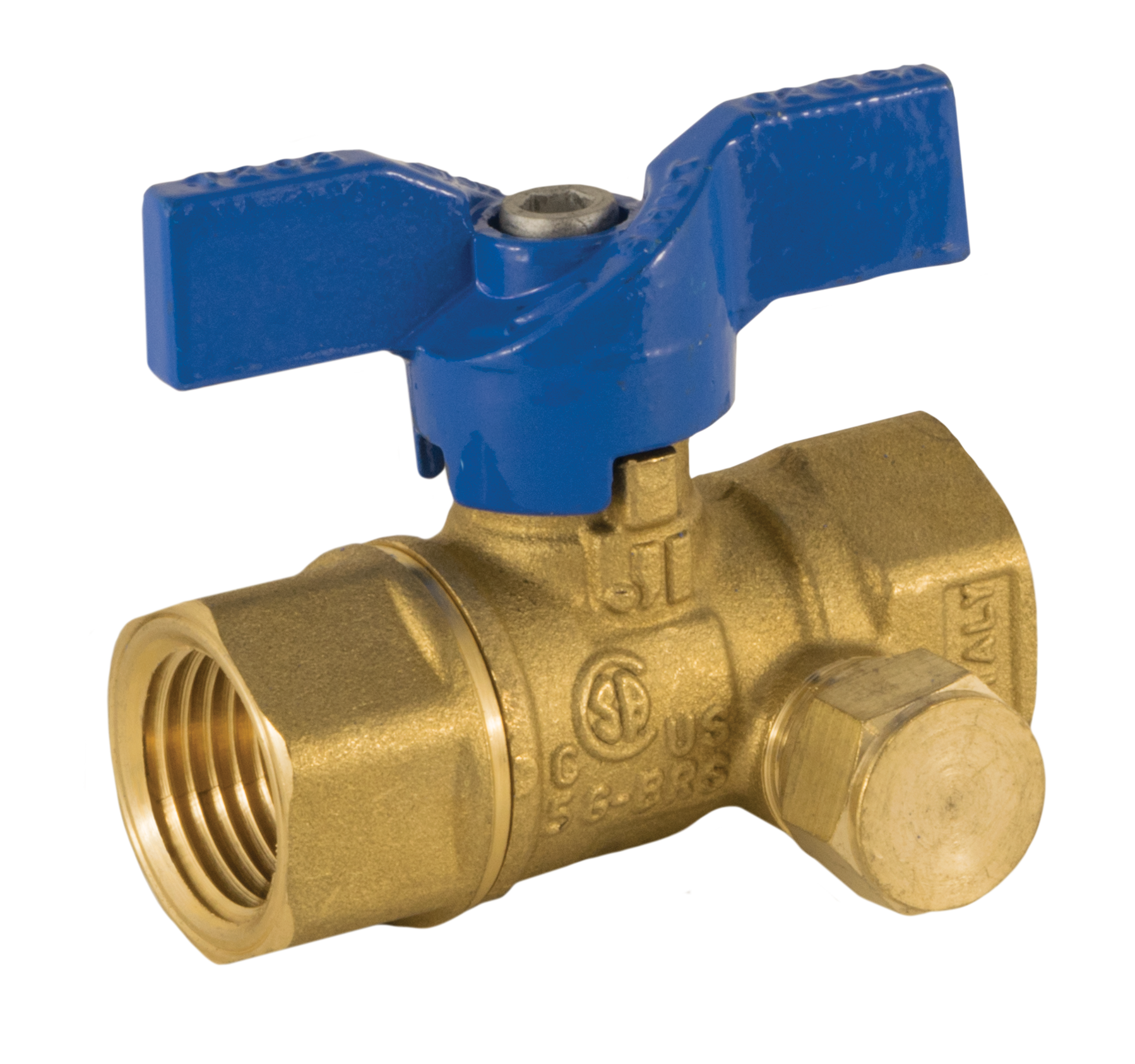 Jomar International Brass Threaded Lever Handle Ball Valve with 1/8 in. Tap 