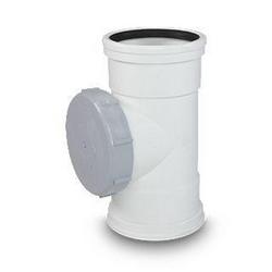 6 x 6 x 4 in. Gasket x DWV Hub Reducing, Sanitary and Test SDR 35 PVC Sewer Test Tee