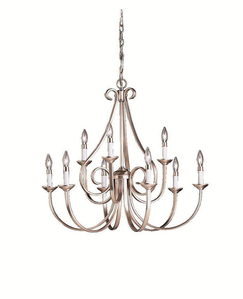 Kichler Lighting Brushed Nickel 60W 9-Light Candelabra Incandescent Chandelier 