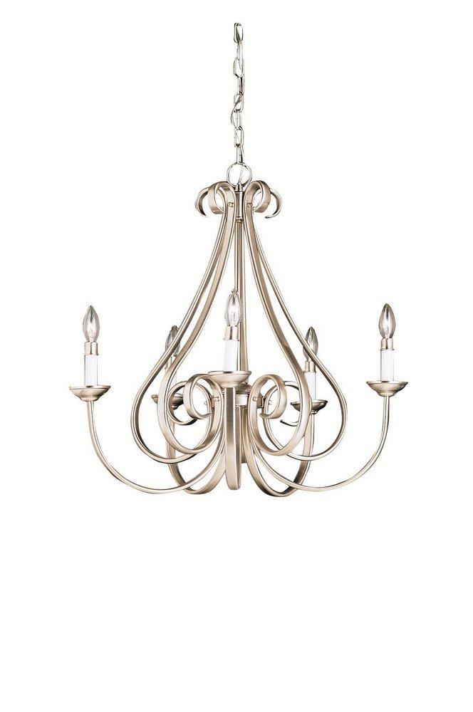 Kichler Lighting Brushed Nickel 60W 5-Light Candelabra E-12 Base Incandescent Chandelier 
