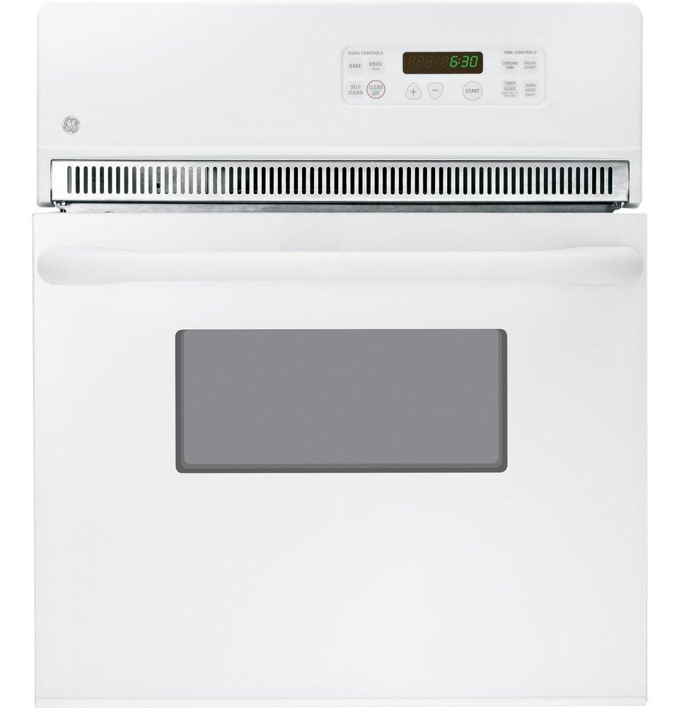 GE&reg; White 24 in. 2.7 cf Single Electric Self Cleaning Wall Oven 