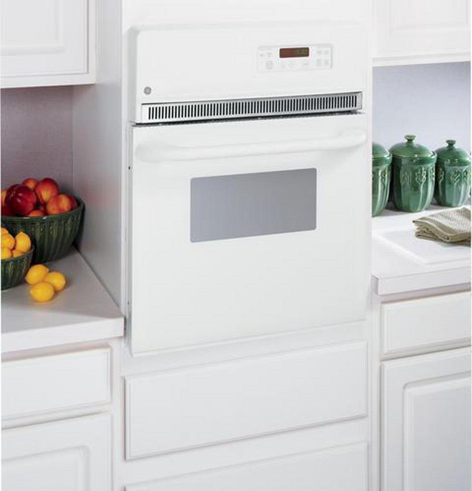 GE&reg; White 24 in. 2.7 cf Single Electric Self Cleaning Wall Oven 