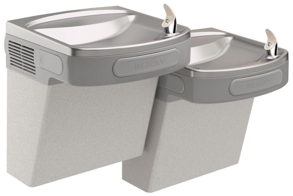 Elkay Light Grey Granite 8 gal. Bi- Level ADA Easy- Touch Pushbars and Sensor Activated Water Cooler 