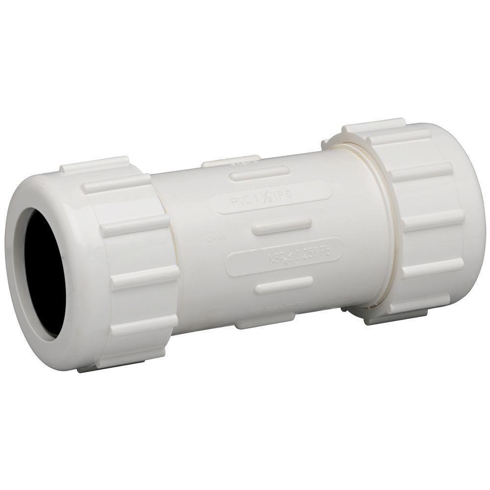 White Coupler PVC Quick-Fix Repair Coupling 
