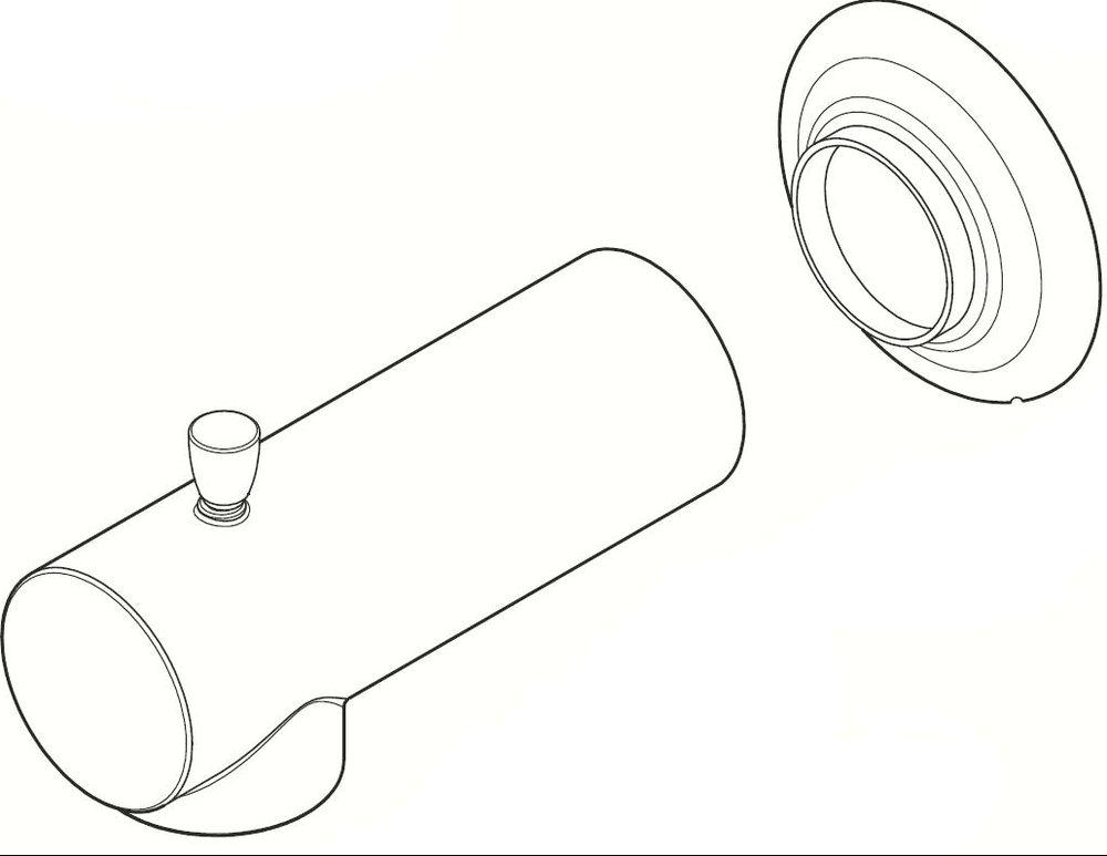 Pfister PVD Brushed Nickel Metal Tub Spout 