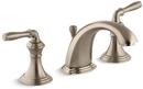 Two Handle Widespread Bathroom Sink Faucet with Metal Pop-Up Drain in Vibrant Brushed Bronze