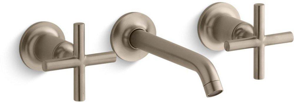 KOHLER Vibrant&reg; Brushed Bronze Two Handle Widespread Bathroom Sink Faucet 