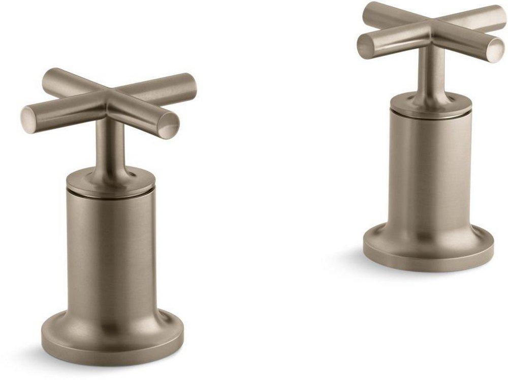 KOHLER Vibrant Brushed Bronze Deckmount High Flow Bath Valve Trim with Double Cross Handle 