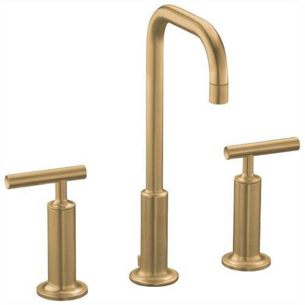 KOHLER Vibrant&reg; Brushed Bronze Two Handle Bathroom Sink Faucet 