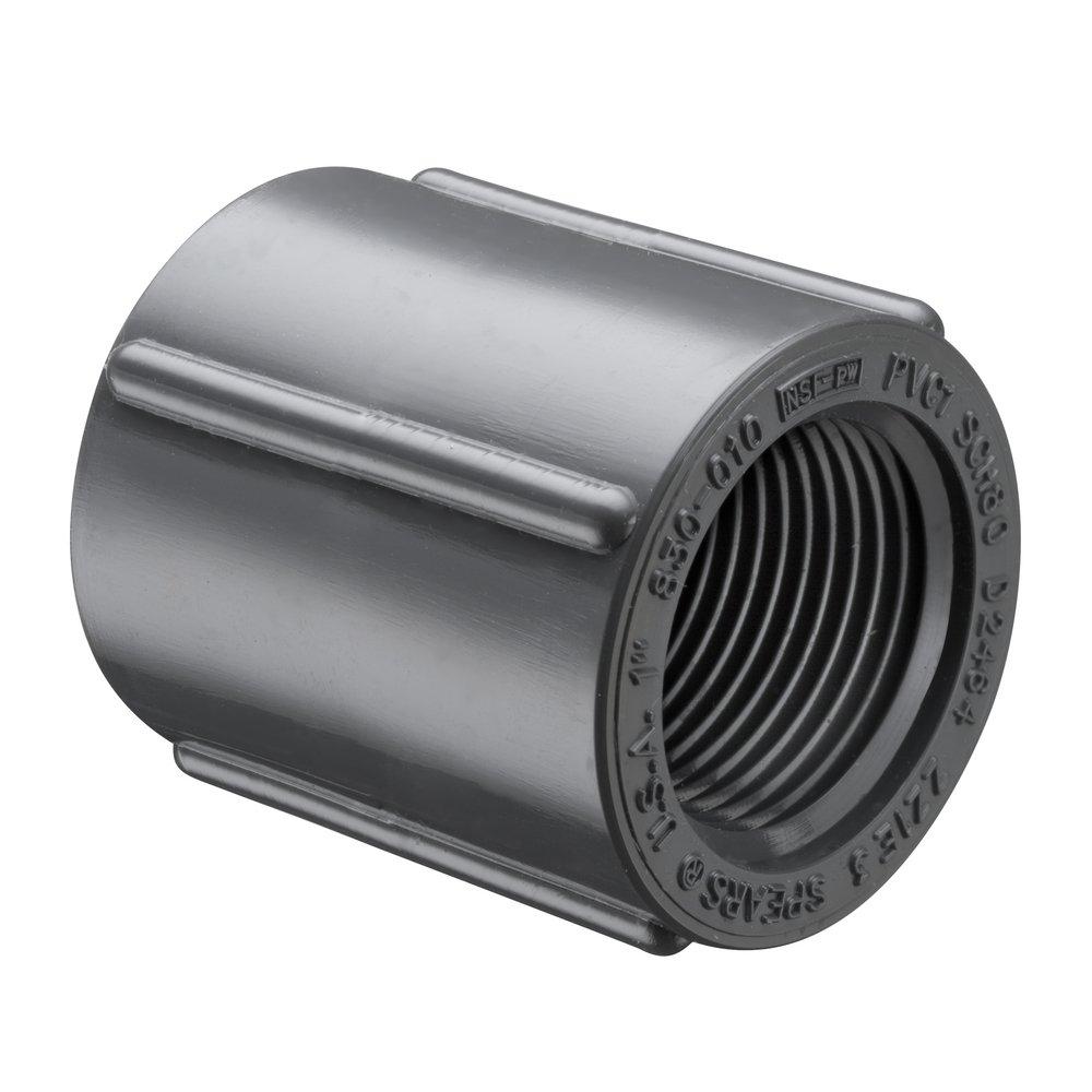 Grey FPT Schedule 80 PVC Coupling 