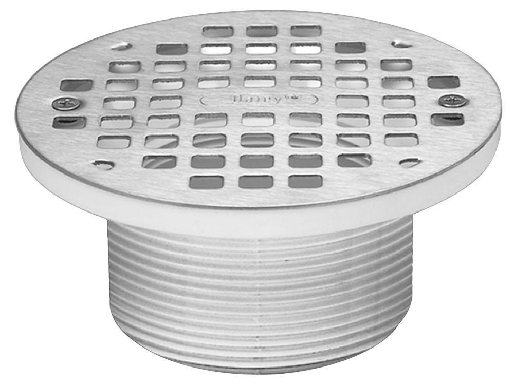 Oatey&reg; Nickel Round Grate, Ring and Barrel 