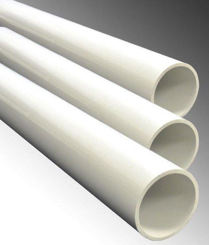 White 10 ft. Plain End Schedule 40 Plastic Drainage Pipe 