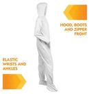 KleenGuard&trade; White Mircoporous Coveralls with Elastic Wrists, Ankles, Hood and Boots 
