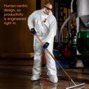 KleenGuard&trade; White Liquid & Particle Protection Coveralls, Zipper Front, Elastic Wrists, Ankles, Hood & Boots, White (Case of 25) 