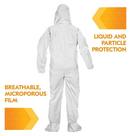 KleenGuard&trade; White Mircoporous Coveralls with Elastic Wrists, Ankles, Hood and Boots 