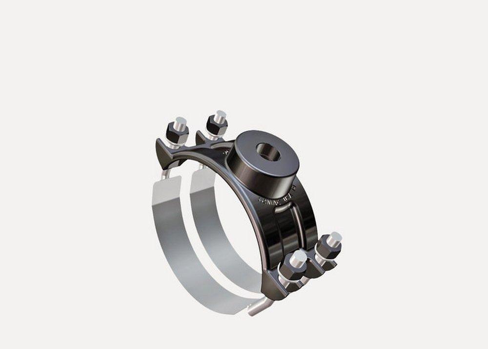 Romac Industries 4 in. IP Double Stainless Steel Strap Nylon Saddle 