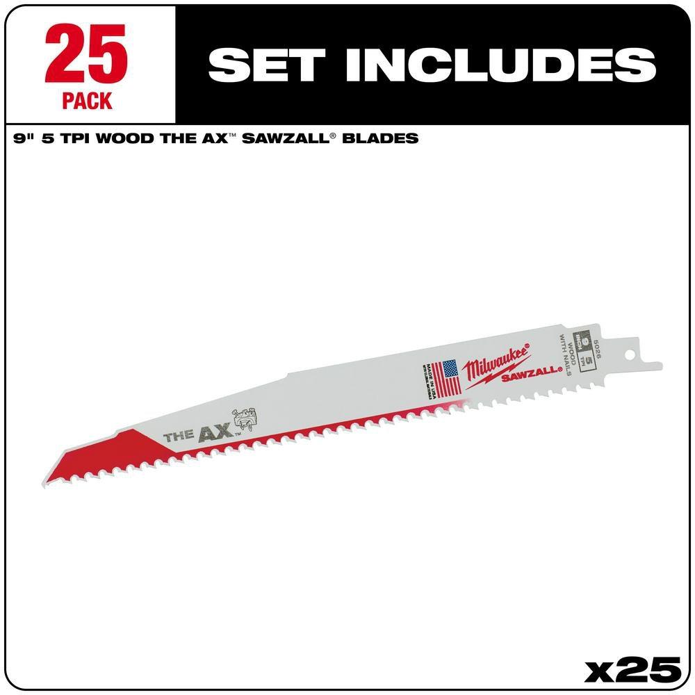 Milwaukee&reg; White 9 in. Reciprocating Saw (Pack of 25) 
