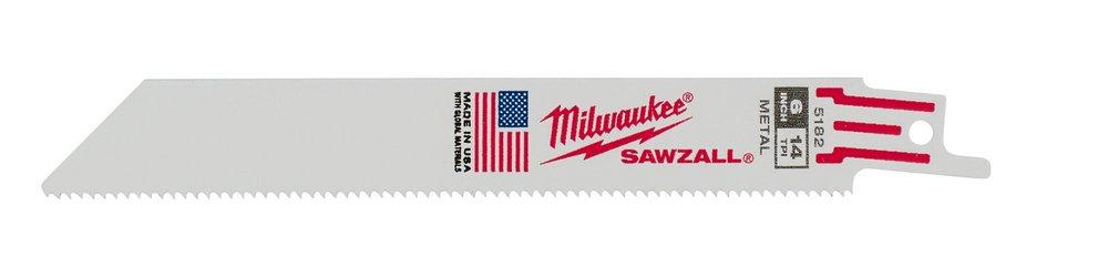 Milwaukee® Silver 6 x 3/4 in. Reciprocating Saw Blade 5 Pack 