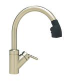 BLANCO Black/Satin Nickel 1-Hole Kitchen Faucet with Single Lever Handle 