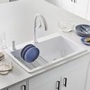 BLANCO White 33-1/2 x 22 in. 1 Hole Composite Single Bowl Dual Mount Kitchen Sink 