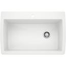BLANCO White 33-1/2 x 22 in. 1 Hole Composite Single Bowl Dual Mount Kitchen Sink 