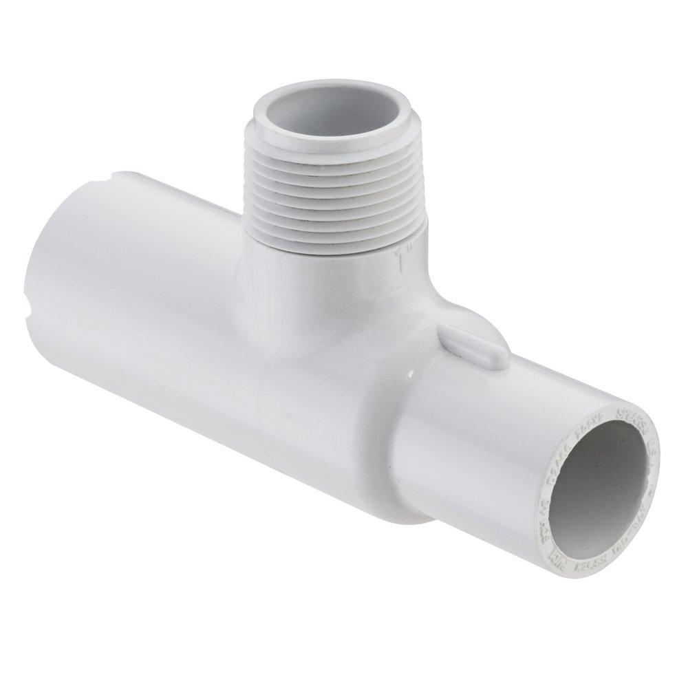 White Spigot x Socket x MIPT Straight Schedule 40 PVC Manifold Tee 