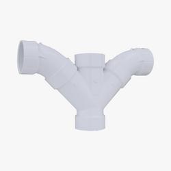 6 x 4 in. PVC DWV 3-Piece Double Combination Wye (Fabricated)