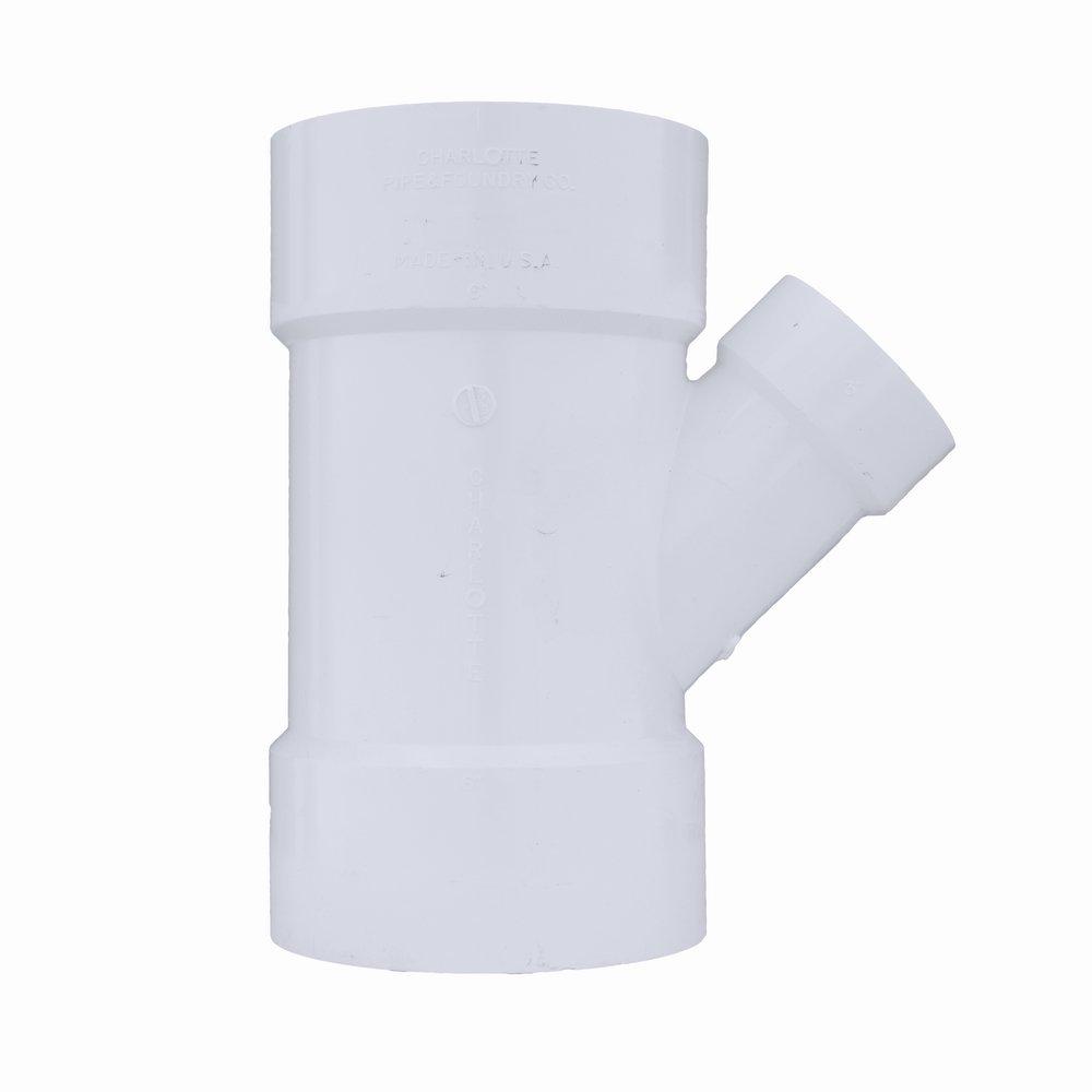 White PVC DWV Wye 