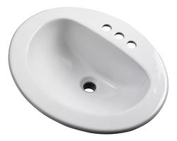 21 in. Drop-in Oval Vitreous China Bathroom Sink in White
