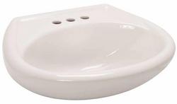 20-1/2 in. Oval Vitreous China Pedestal Bathroom Sink in White
