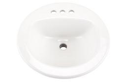 19-1/4 in. Drop-in Round Vitreous China Bathroom Sink in White