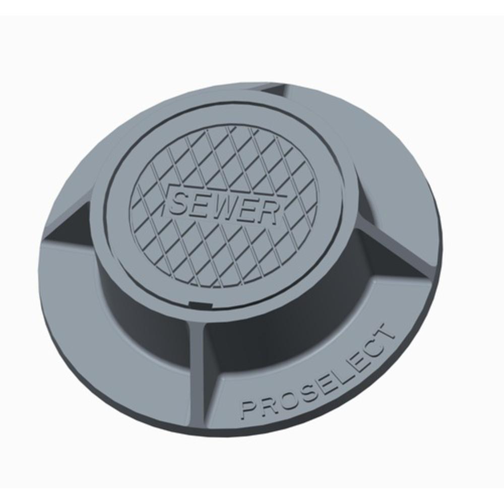 PROSELECT® 8-3/4 x 4 in. Cast Iron Monument Cleanout Body and Cover Sewer 