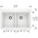 BLANCO White 33 x 22 in. 1 Hole Composite Double Bowl Dual Mount Kitchen Sink 