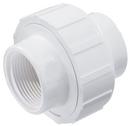 White PVC Schedule 40 Threaded Union with Buna O-Ring 
