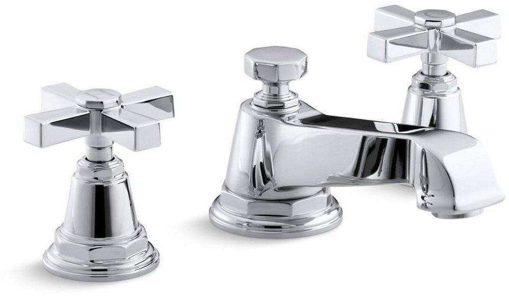 KOHLER Polished Chrome Two Handle Widespread Bathroom Sink Faucet 