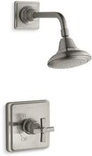 2.5 gpm Bath and Shower Trim Kit with Single Cross Handle in Vibrant Brushed Nickel