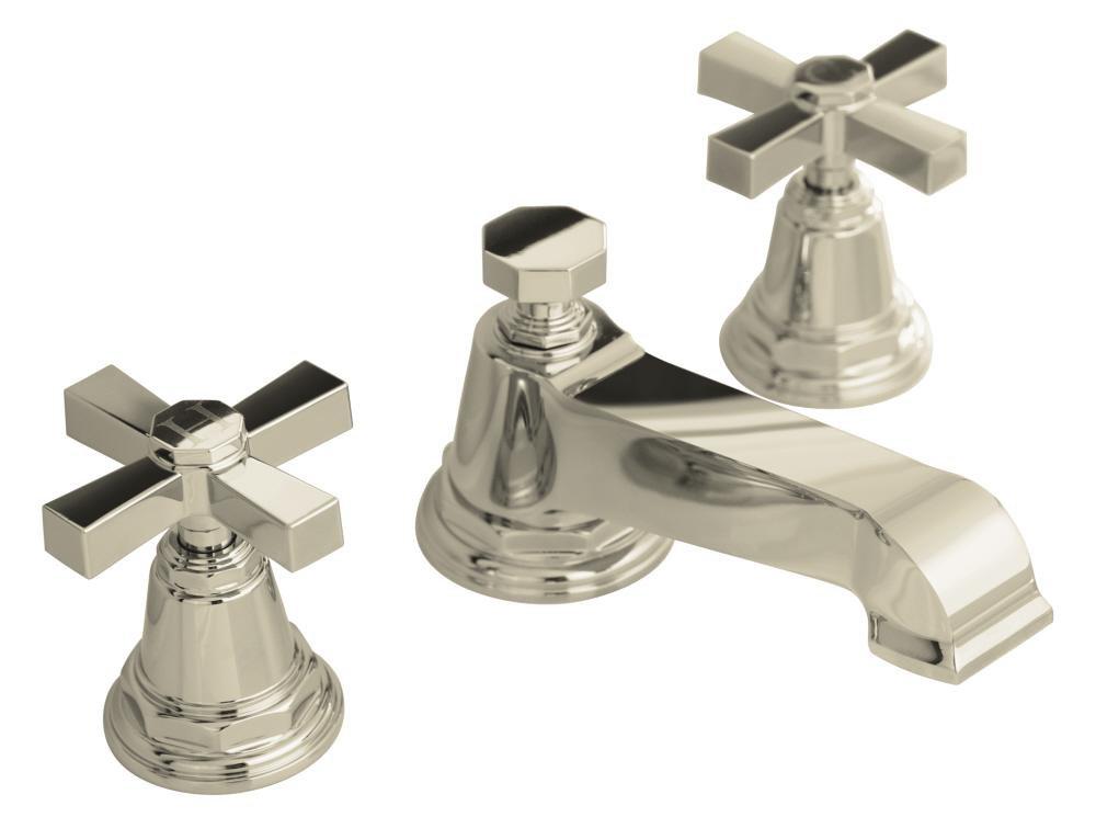 KOHLER Vibrant&reg; Polished Nickel Two Handle Widespread Bathroom Sink Faucet 