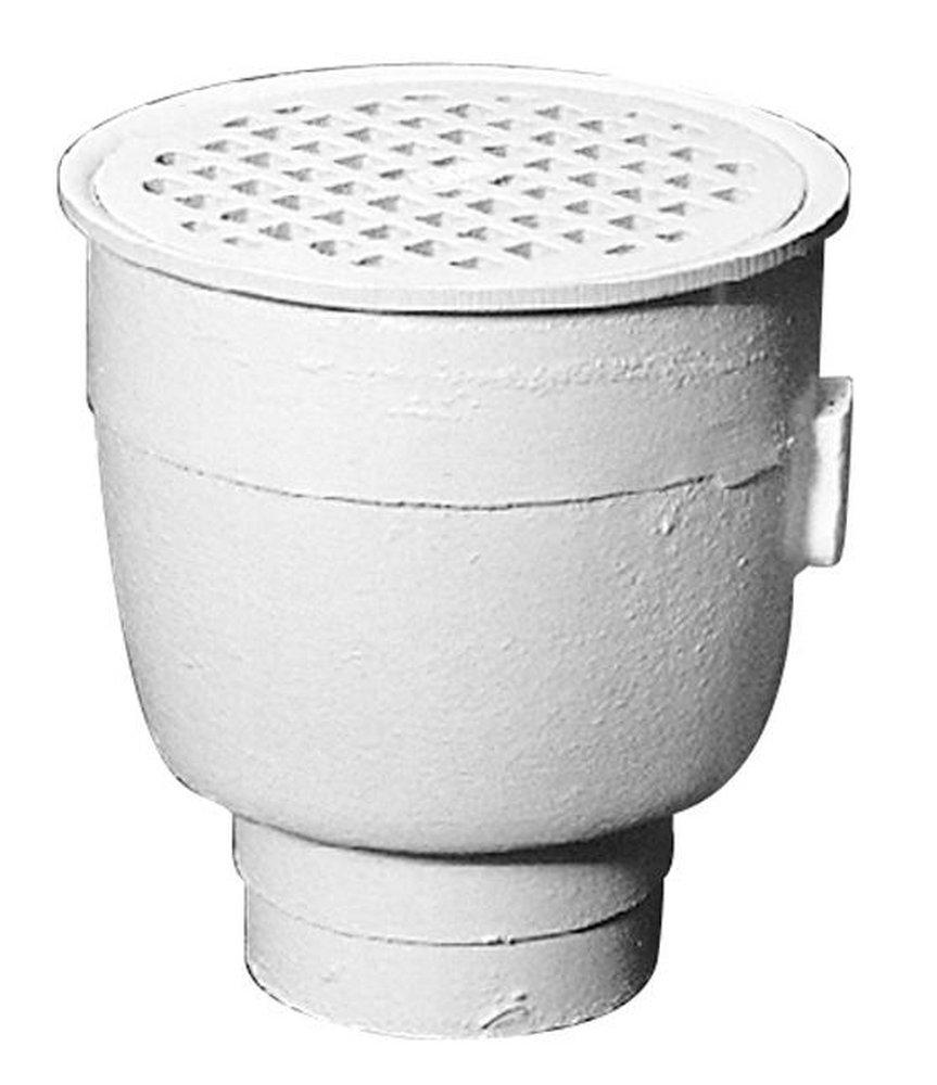 Zurn White 7-3/16 x 7-3/16 x 6 in. Floor Mount Cast Iron Floor Sink 