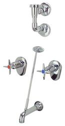 Zurn Polished Chrome Two Cross Handle Wall Mount Service Faucet 