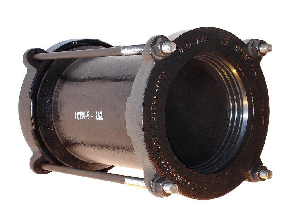 Ford Meter Box 12 in. 525 psi Black and Fusion Bonded Epoxy Ductile Iron Coupling with Low Alloy Steel Bolt and Rubber Gasket 