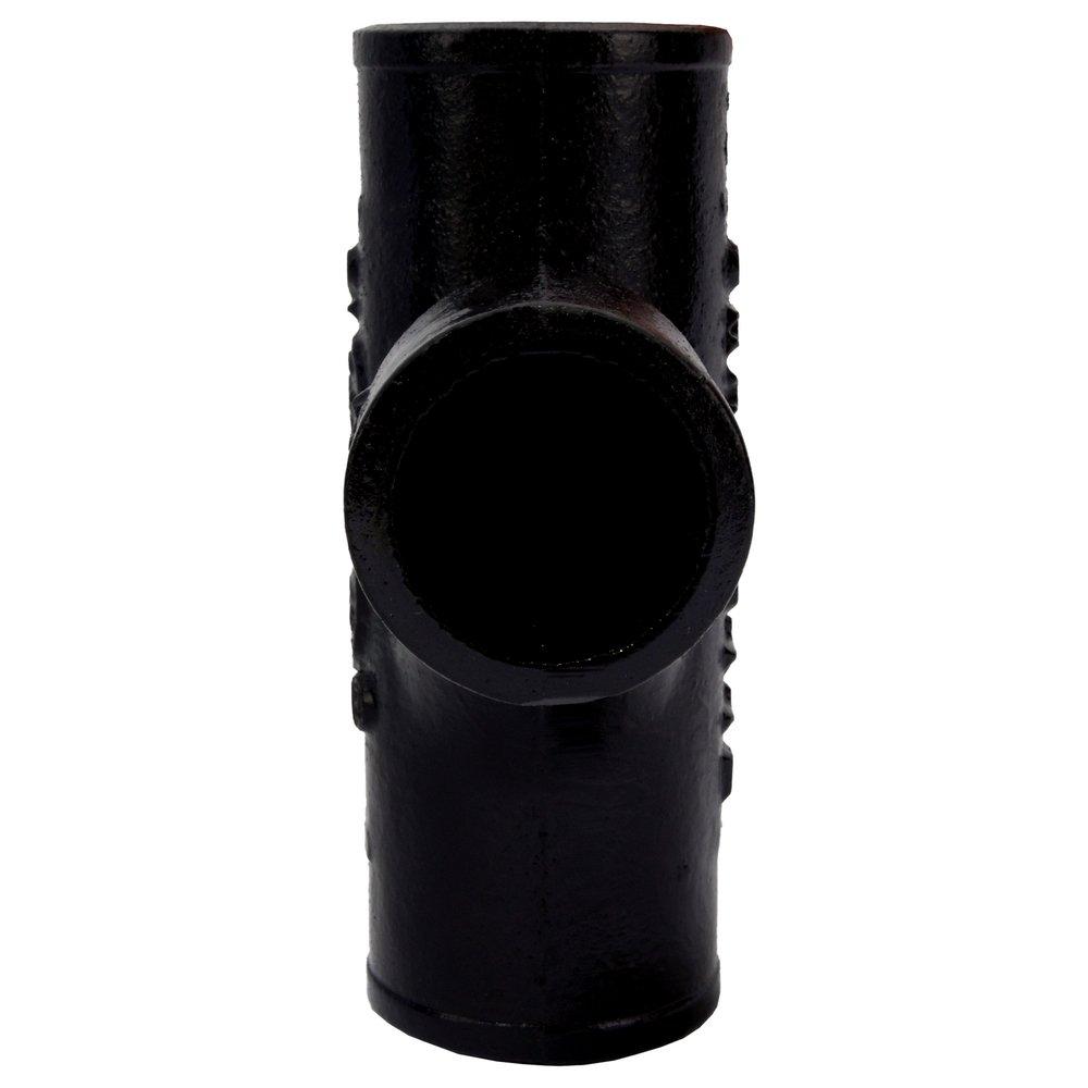 Black No Hub Cast Iron Sanitary Tee 
