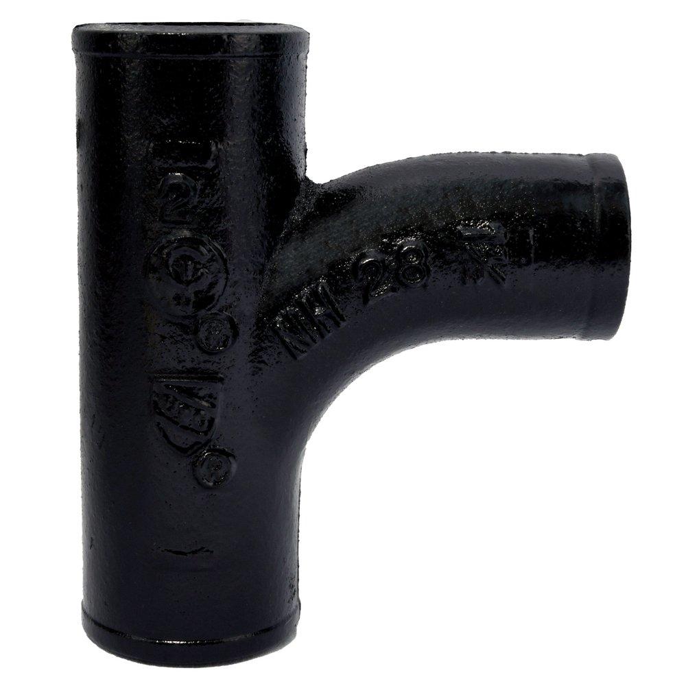 Black No Hub Cast Iron Sanitary Tee 