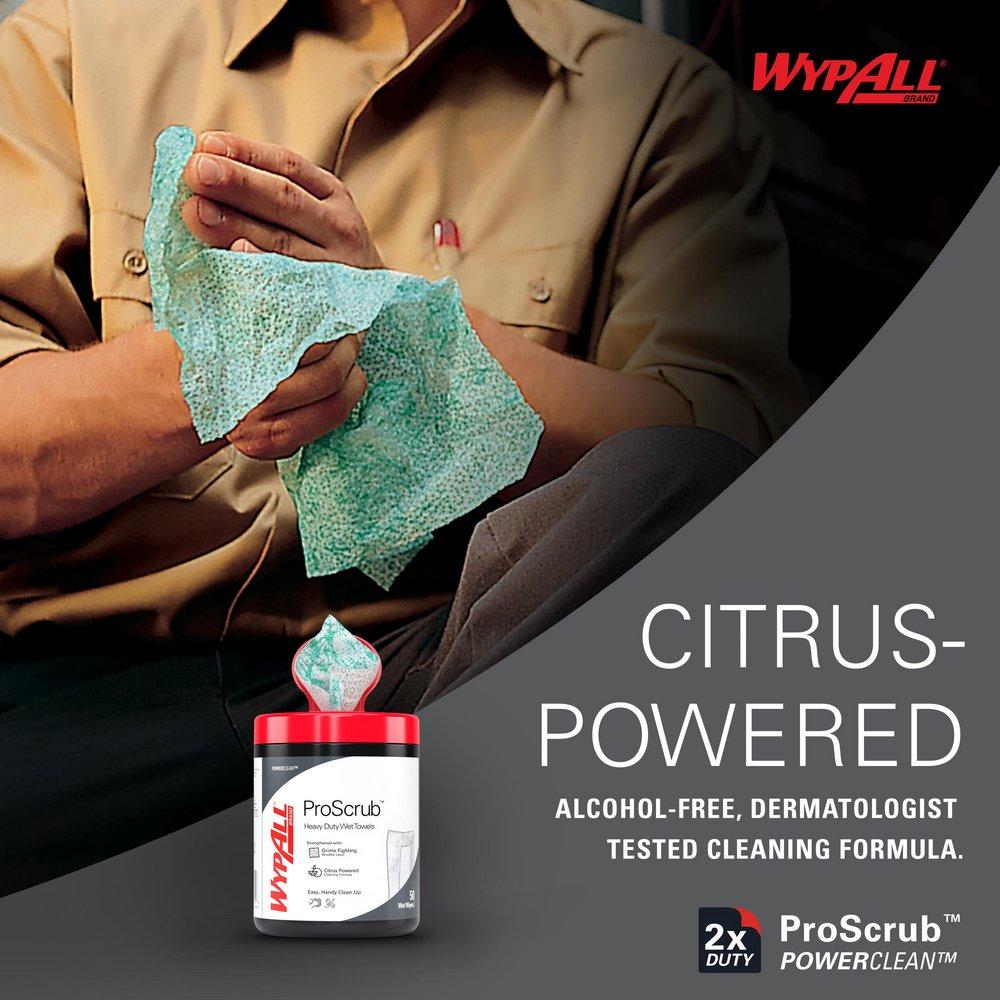 WypAll® Green/White Waterless Industrial Cleaning Wipes 9-1/2 x 12 in. 