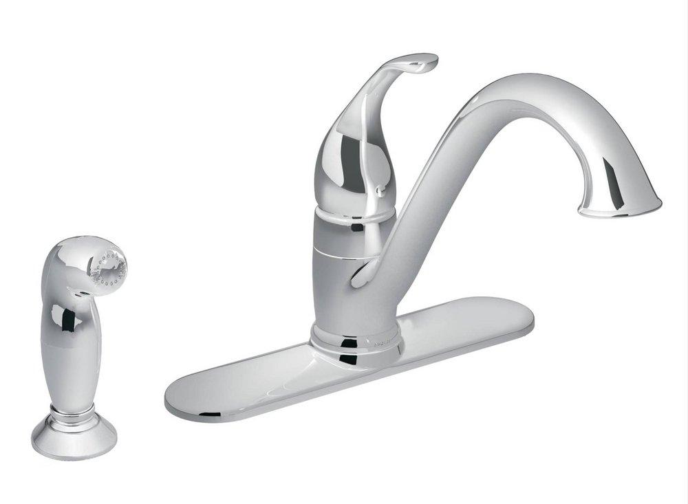 Moen Polished Chrome Single Handle Kitchen Faucet with Side Spray 