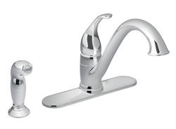 Single Handle Kitchen Faucet with Side Spray in Polished Chrome