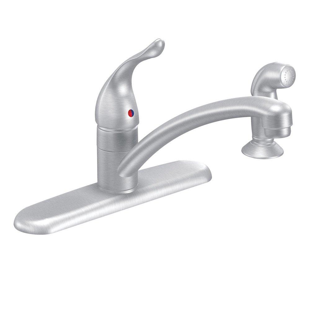 Moen Brushed Chrome Single Handle Kitchen Faucet with Side Spray 