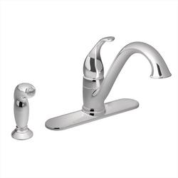 Single Handle Kitchen Faucet with Side Spray in Polished Chrome