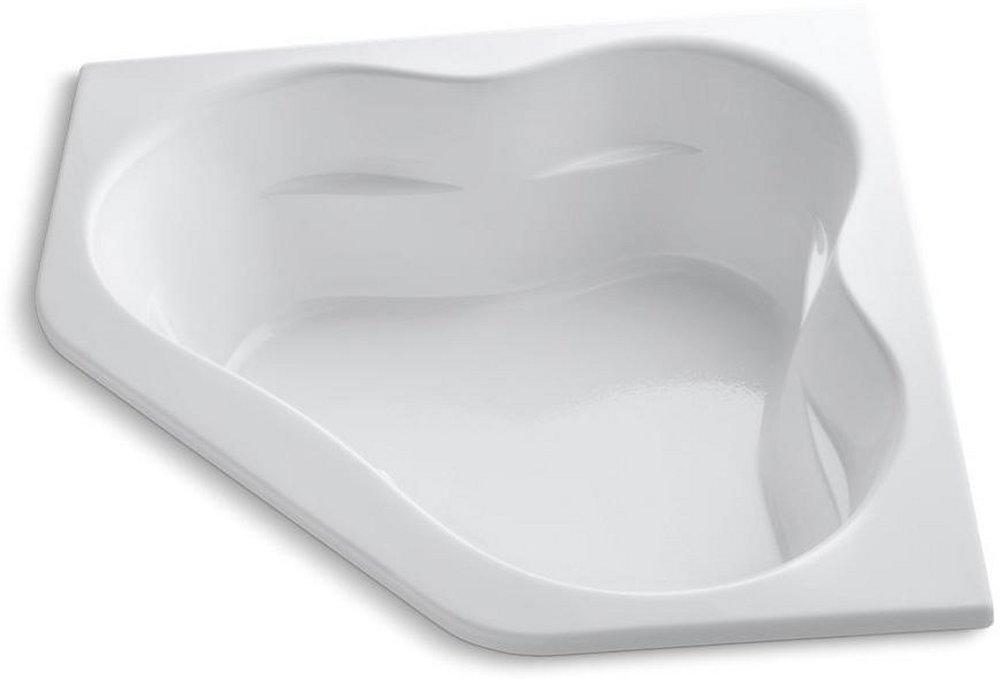 KOHLER White 60 x 60 in. Soaker Drop-In Bathtub Center Drain 