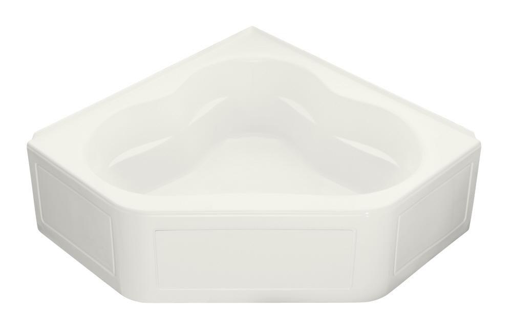 KOHLER White 60 x 60 in. Soaker Corner Bathtub Center Drain 