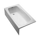 TOTO Cotton 59-3/4 x 32 in. Cast Iron Rectangle Apron Front Bathtub with Left Drain 